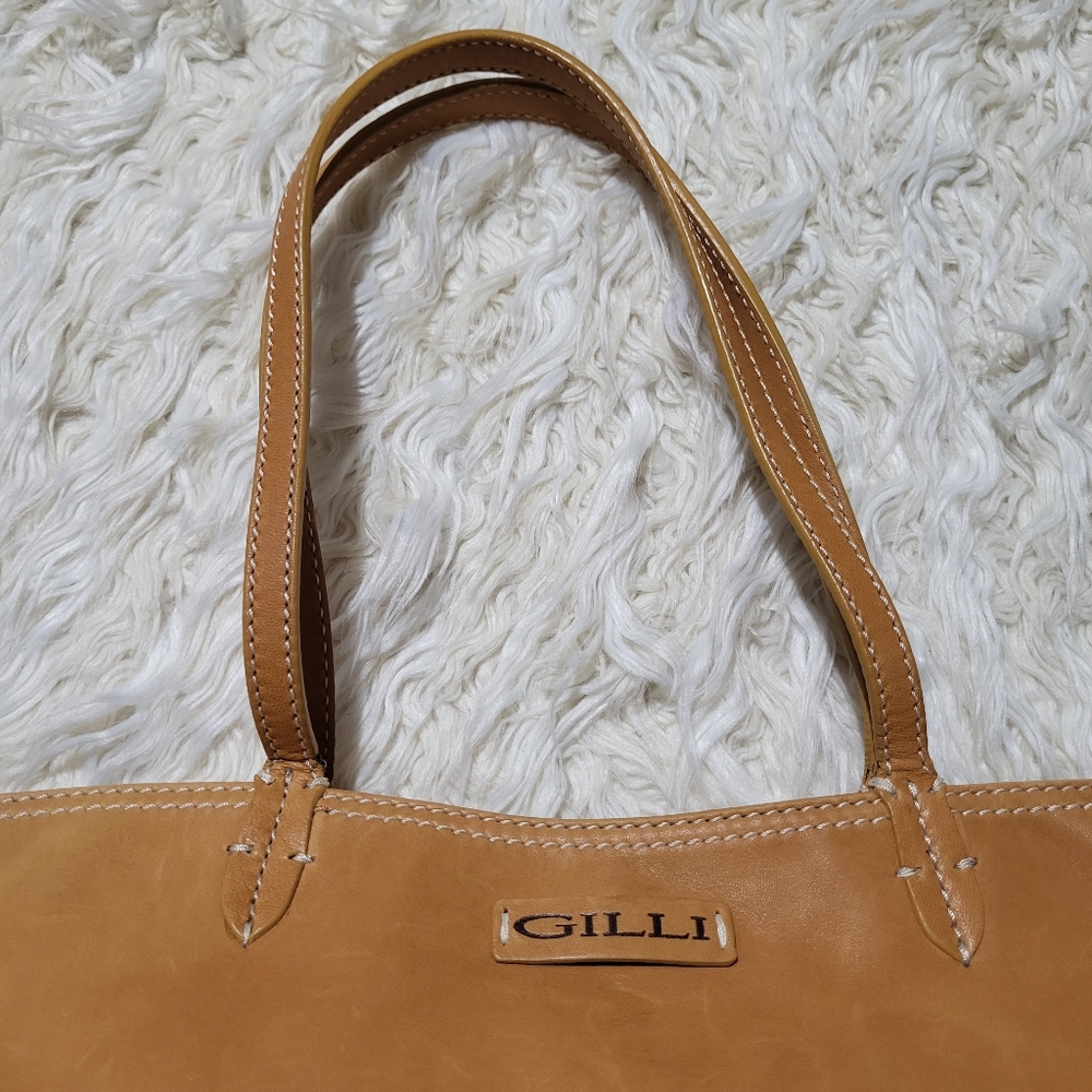 GILLI ViadellaSpigas Leather Tote Bag with Animal Print - Made in Italy - Picture 2 of 16